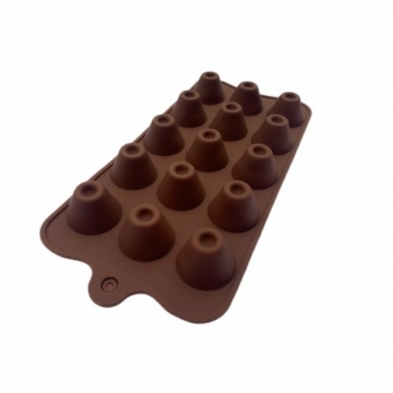 15 adagos kúp alakú szilikon bonbon forma tetején tölthető üreggel